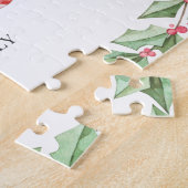 Waterverf met kerstrode feestvreugde Wreath Greene Legpuzzel (Zijkant)