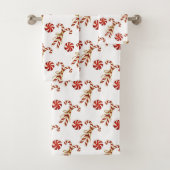 Waterverf met kerstrode snoepjes Peppermint Bad Handdoek (Insitu)
