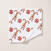 Waterverf met kerstrode snoepjes Peppermint Bad Handdoek (Wasdoekje)