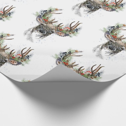 Waterverf met kerststrijders cadeaupapier (Hoek)