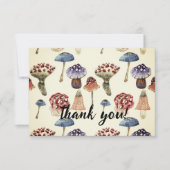 Waterverf met kleurrijke paddenstoelen bedankkaart (Voorkant)