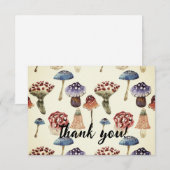 Waterverf met kleurrijke paddenstoelen bedankkaart (Voorkant / Achterkant)