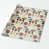 Waterverf met kleurrijke paddenstoelen cadeaupapier (Uitgerold)