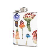 Waterverf met kleurrijke paddenstoelen heupfles (Links)