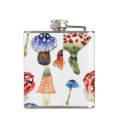 Waterverf met kleurrijke paddenstoelen heupfles (Achterkant)