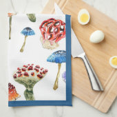 Waterverf met kleurrijke paddenstoelen theedoek (Quarter Fold)