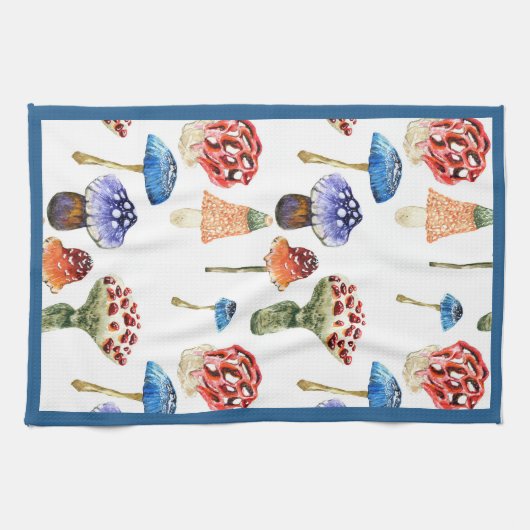 Waterverf met kleurrijke paddenstoelen theedoek (Horizontaal)