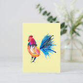 Waterverf met kleurrijke rooster briefkaart (Staand voorkant)