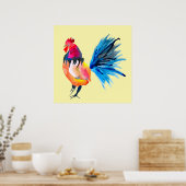 Waterverf met kleurrijke rooster poster (Keuken)