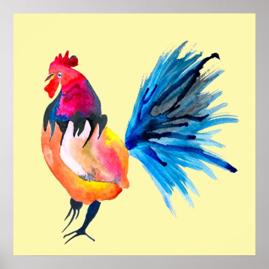 Waterverf met kleurrijke rooster poster (Voorkant)