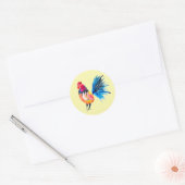 Waterverf met kleurrijke rooster ronde sticker (Envelop)