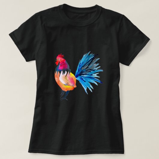 Waterverf met kleurrijke rooster t-shirt (Design voorkant)