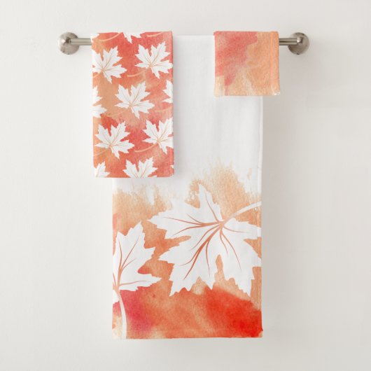 Waterverf met koraalmazelblad bad handdoek (Insitu)