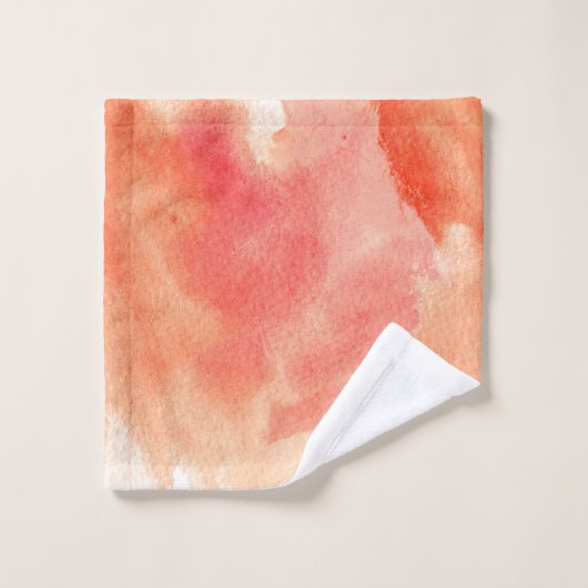 Waterverf met koraalmazelblad bad handdoek (Wasdoekje)