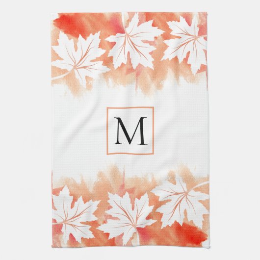 Waterverf met koraalmazelblad theedoek (Verticaal)