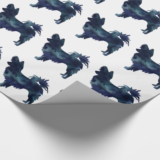 Waterverf met lange adem Black Silhouette Cadeaupapier (Hoek)