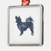 Waterverf met lange adem Black Silhouette Metalen Ornament (Links)