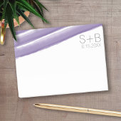 Waterverf met lavendel en grijze strepes Wedding Post-it® Notes