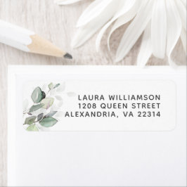 Waterverf met lichteitjes botanische groen etiket