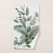 Waterverf met monogram rustieke saliegroene beplan bad handdoek (Handdoek)