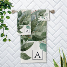 Waterverf met monogram rustieke saliegroene beplan