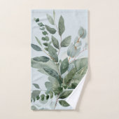 Waterverf met monogram rustieke saliegroene beplan bad handdoek (Handdoek)
