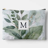 Waterverf met monogram rustieke saliegroene beplan etui (Voorkant)