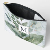 Waterverf met monogram rustieke saliegroene beplan etui (Open)