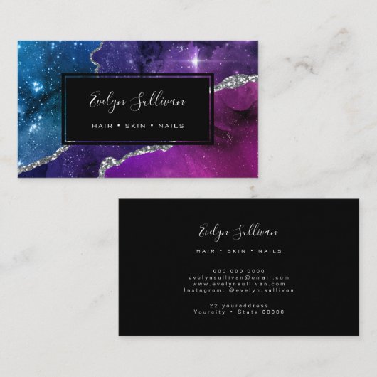 waterverf met mousserend effect visitekaartje (Voorkant / Achterkant)