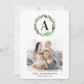 Waterverf met multi-foto initiaal feestdagenkaart (Voorkant)