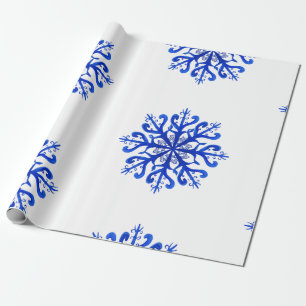 Waterverf met onmiddellijke verpakking Snowflakes Cadeaupapier