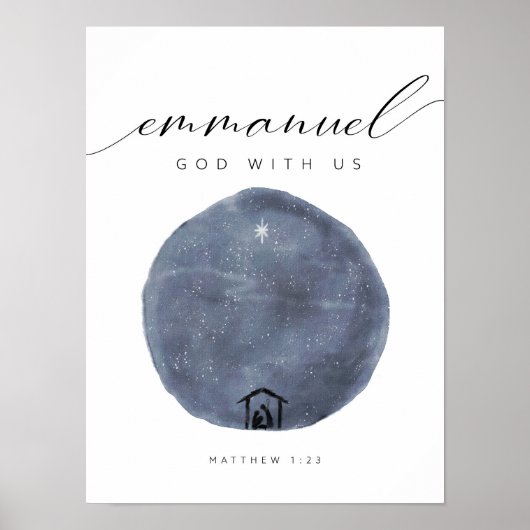 Waterverf met ons Geboorte poster (Voorkant)