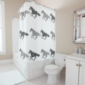 Waterverf met paardenpest douchegordijn (In situ)