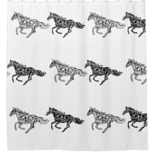 Waterverf met paardenpest douchegordijn (Voorkant)