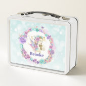 Waterverf met Paarse, blauwe en roze bloemen (Achterkant)