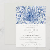 Waterverf met Peacock Couples - blauw klasje Kaart (Voorkant / Achterkant)