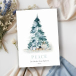 Waterverf met pine kerstboom voor vredessneeuw feestdagenkaart<br><div class="desc">Als u nog meer aanpassingen nodig hebt,  kunt u mij op yellowfebstudio@gmail.com vrij klikken.</div>