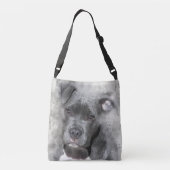Waterverf met platter-effect Schilting Pit Bull Do Crossbody Tas (Achterkant)
