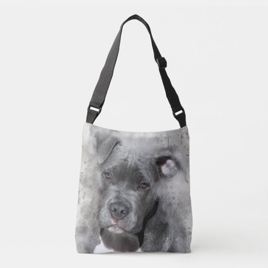 Waterverf met platter-effect Schilting Pit Bull Do Crossbody Tas (Voorkant)