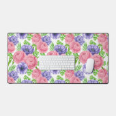 Waterverf met pony- en anemonenbloemen bureaumat (Keyboard & Muis)