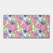 Waterverf met pony- en anemonenbloemen bureaumat (Voorkant)