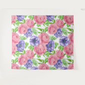 Waterverf met pony- en anemonenbloemen wandkleed (Voorkant (horizontaal))