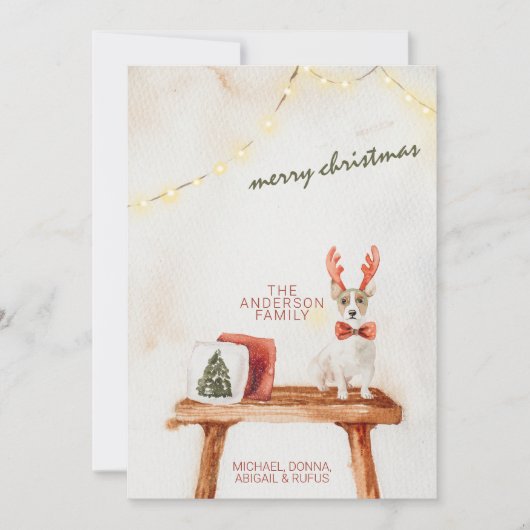  Waterverf met prettige feestdagen minimalistisch Feestdagenkaart (Voorkant)