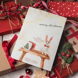 Waterverf met prettige feestdagen minimalistisch Feestdagenkaart