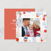 Waterverf met prettige kerst Kute Polar Beer Foto (Voorkant / Achterkant)