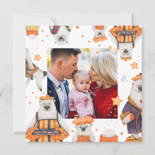 Waterverf met prettige kerst Kute Polar Beer Foto (Voorkant)