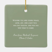 Waterverf met prettige kerstdagen Pine Gold Photo  Keramisch Ornament (Achterkant)