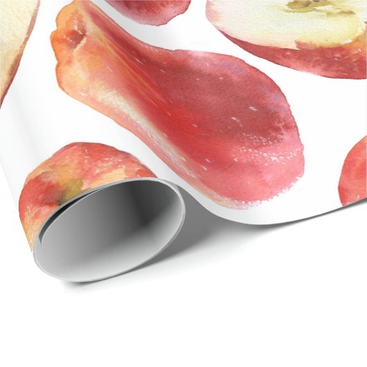 Waterverf met rode appels cadeaupapier (Rol Hoek)
