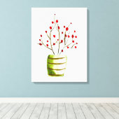 Waterverf met rode bessen Kerstmis Canvas Afdruk (Insitu (Houten vloer))