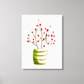 Waterverf met rode bessen Kerstmis Canvas Afdruk (Voorkant)